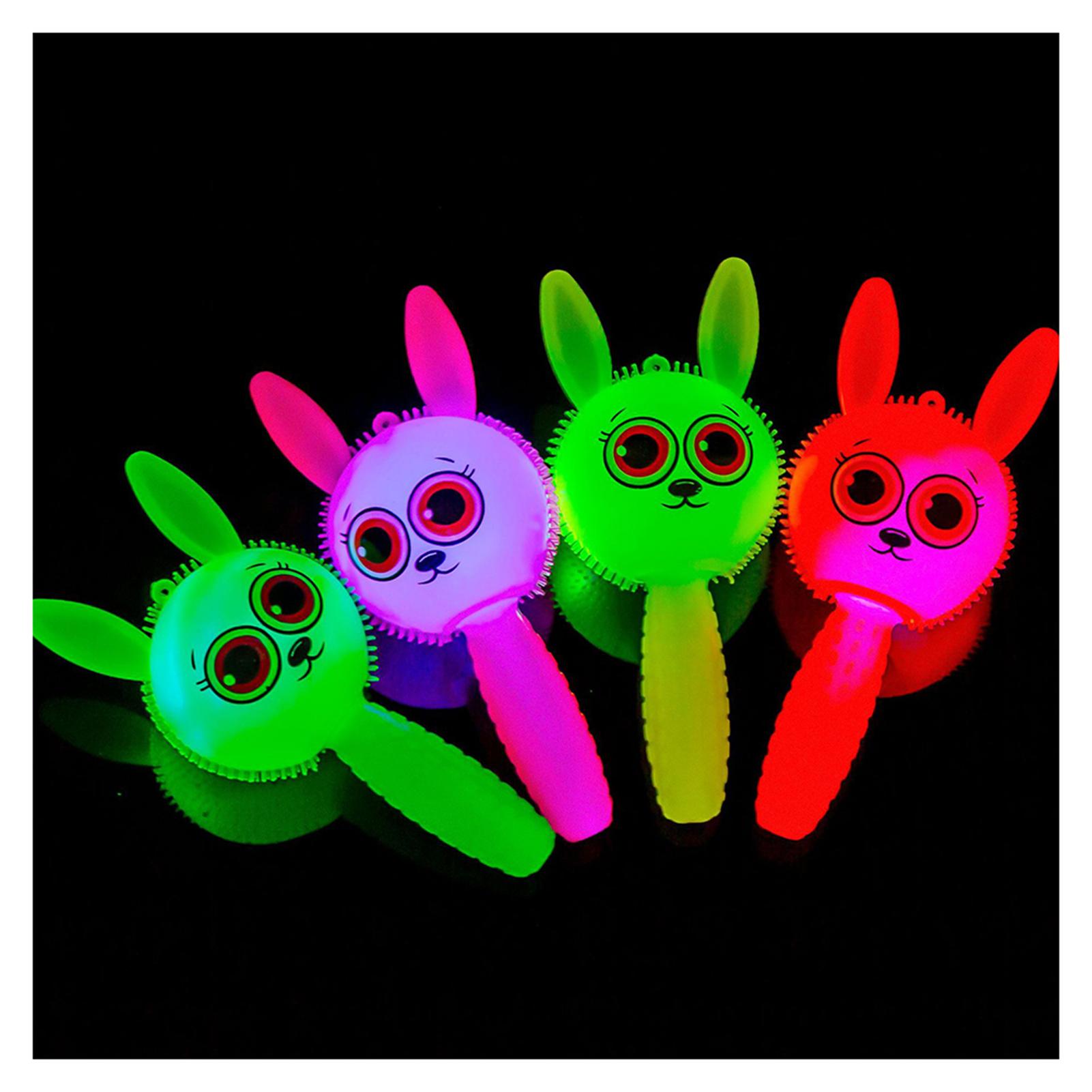 Children s Flashing Animal Toy Soft Squeeze Stress Relief Toys Baby Toys Animal Rattle Stick Adorable Flashing Light Stick