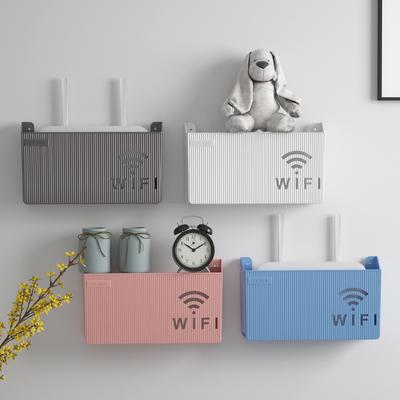 1Pc Wall-mounted Wireless Wifi Router Shelf Storage Box Wall Hanging Organizer Box Cable Power Bracket ABS Plastic Home Decor Box