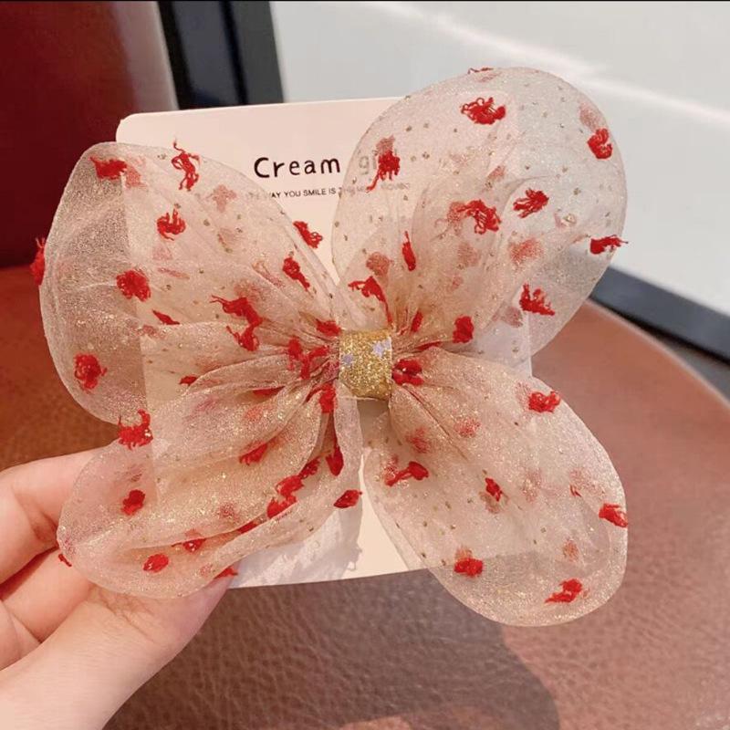 Grampo de Cabelo Coroa de Laço de Organza Infantil – Acessório Presilha de Fada