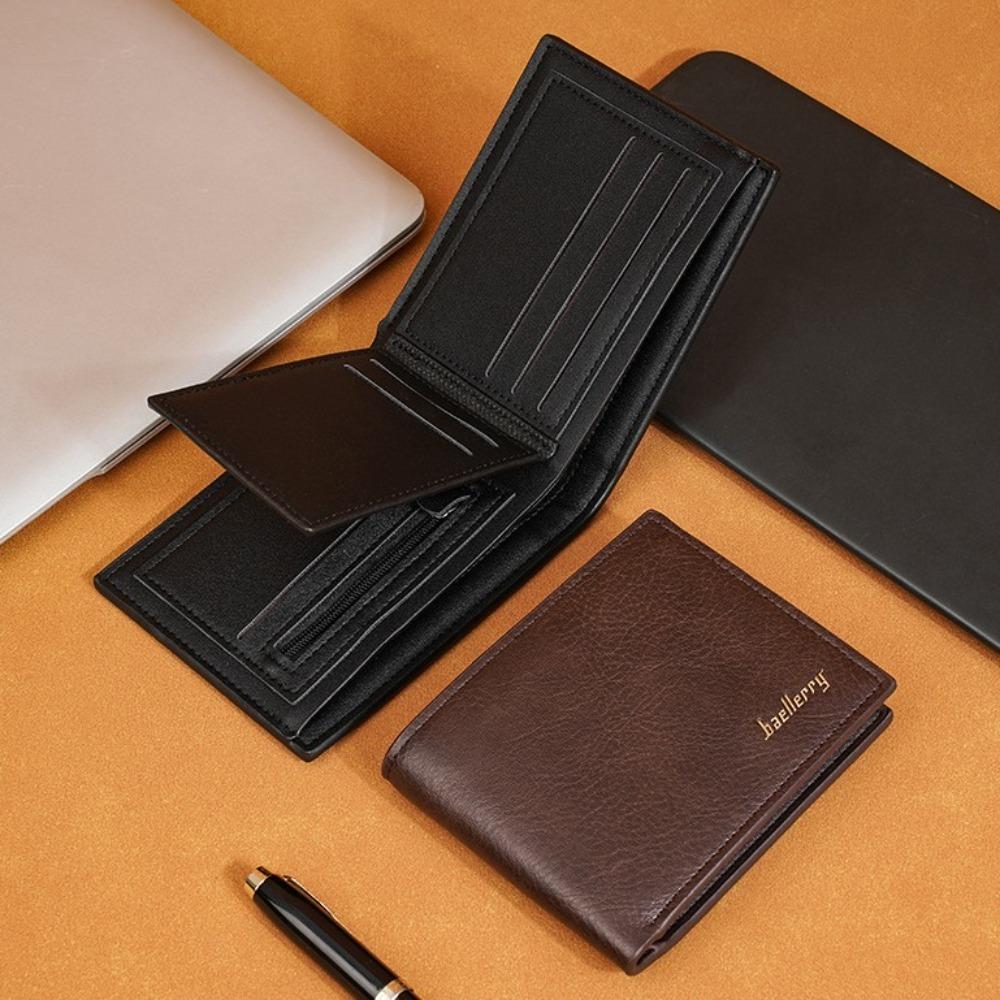 Korean Style Men Wallet PU Leather Storage Bag High-end PU Leather Coin Purse  Boys Gift