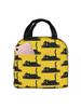 Reddish Leopard Mixed With Neon Patches Portable Lunch Bag Animal Skin Ice Cooler Pack Insulation Picnic Food Storage Bags