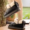 Fashion Back Bow Knot Fashion Snow Boots For Women Winter Warm Shoes Soft Plush Anti-slip Light Weight Female Indoor Street Short Botas