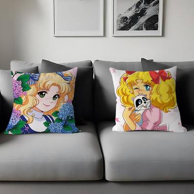 Manga Candy Cartoon Kissenbezug Dekokissen Sofa Heimdeko Hülle Kissenbezüge