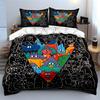 Cartoon Animals and Characters Illustration Print Bedding Set 1 Duvet Cover 2 Pillowcases for Adult and Children Luxury Gift