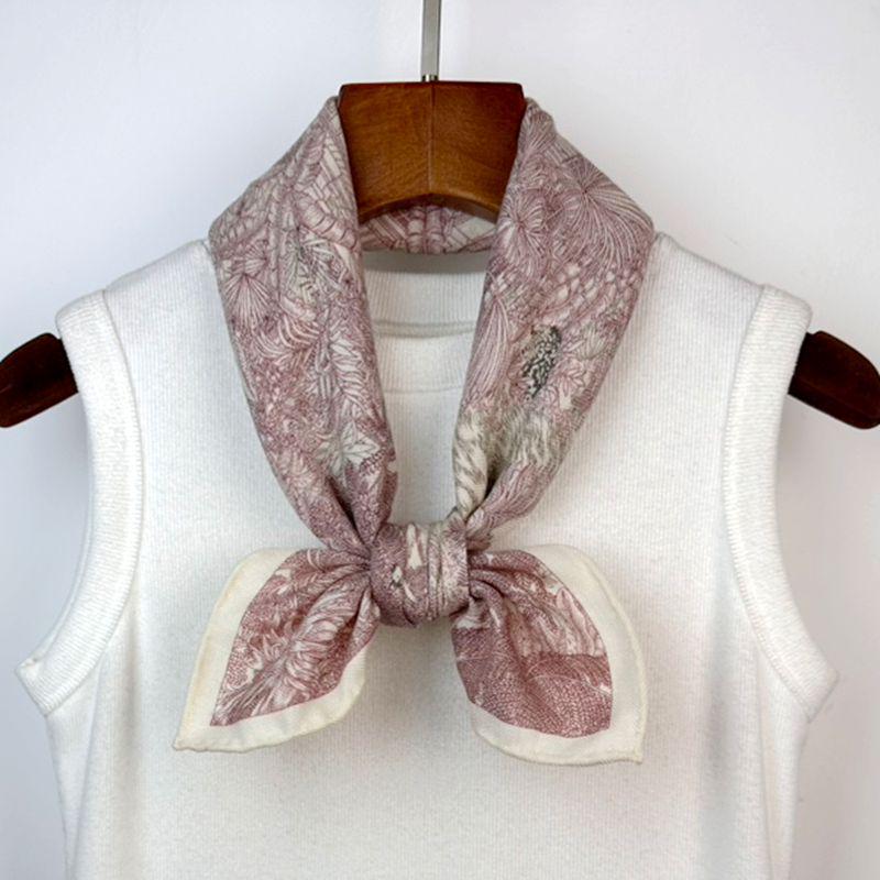 Deštný prales Fubao Oboustranný šátek z morušového hedvábí a vlny - Čtvercový šál Podzim/Zima