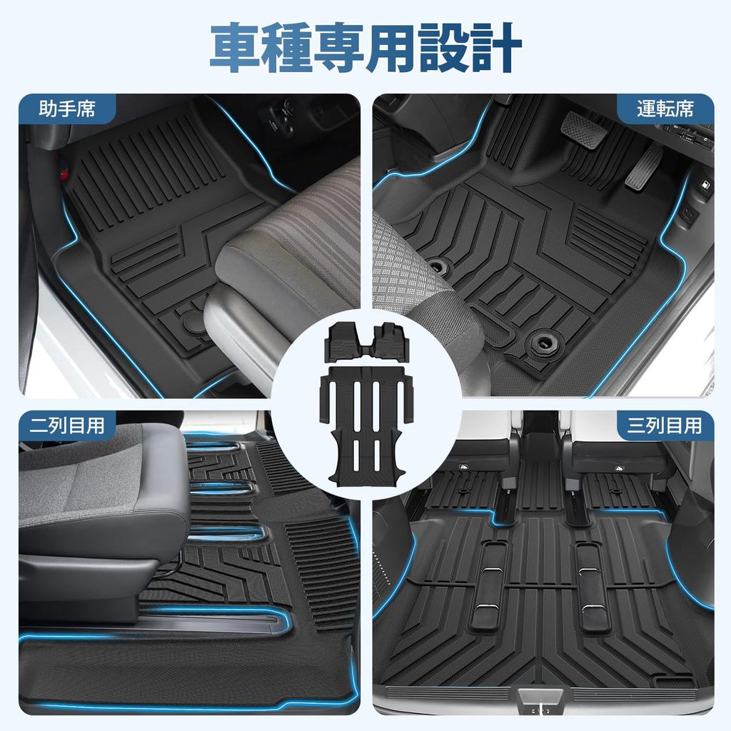 Kotesoto Honda New Freed GT Serie Fußmatten FREED Zweite Matte Freed GT Kofferraummatte FREED 3D Schmutzabweisendes Laderaum TPE Material Wasserdicht Zubehör