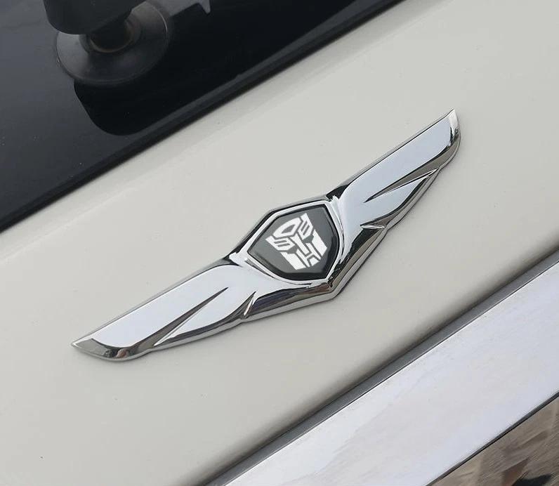 Transformers Autobot Chrome Winged Metal Car Emblem, 3D Stylish Auto Decal for Hood, Fender & Tailgate