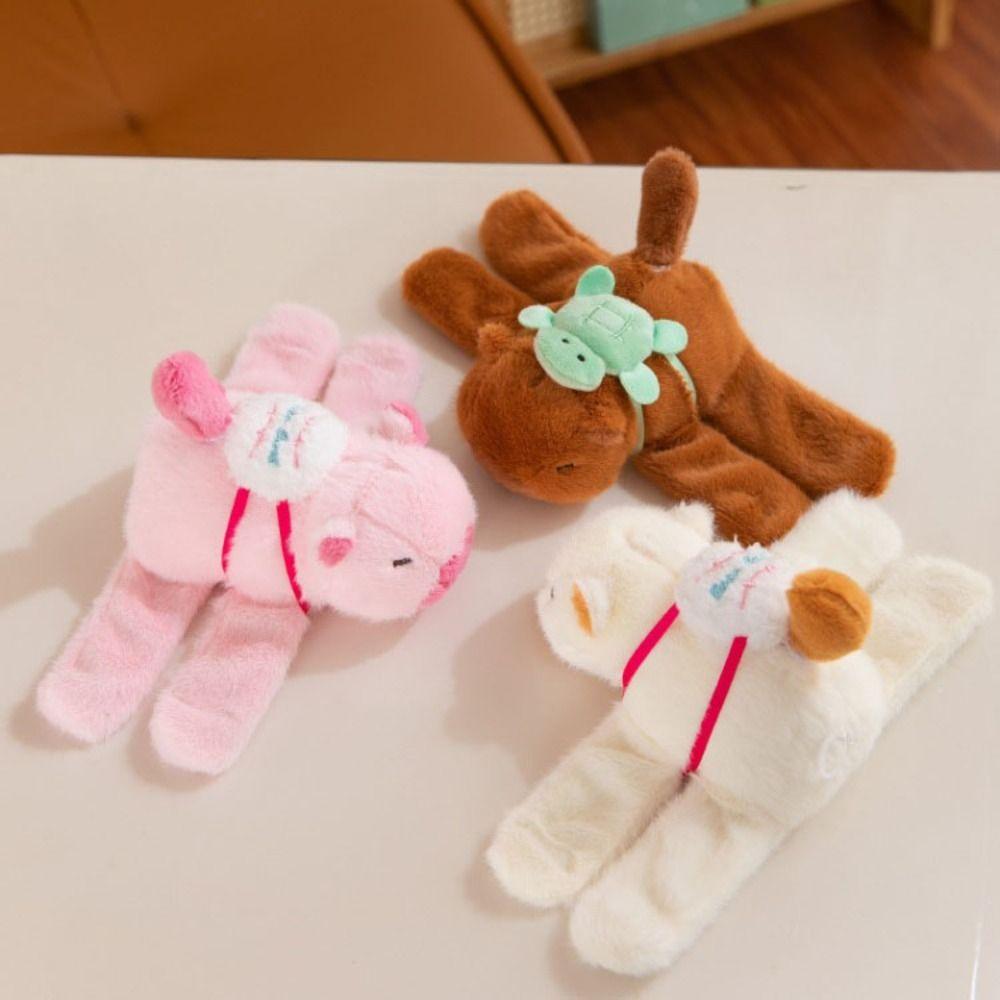 Simulation Plush Doll Slap Bracelet Wagging Tail Capybara Plush Wrist Band  Birthday Gift