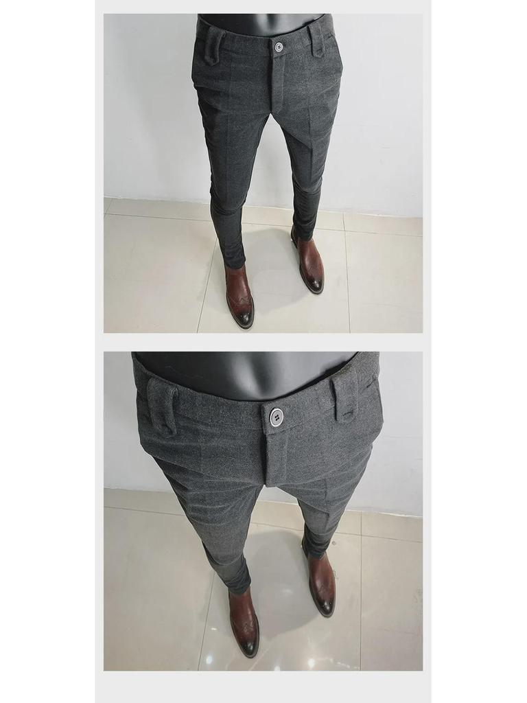 Pánské podzimní 2022 korejského stylu slim-fit business casual kalhoty