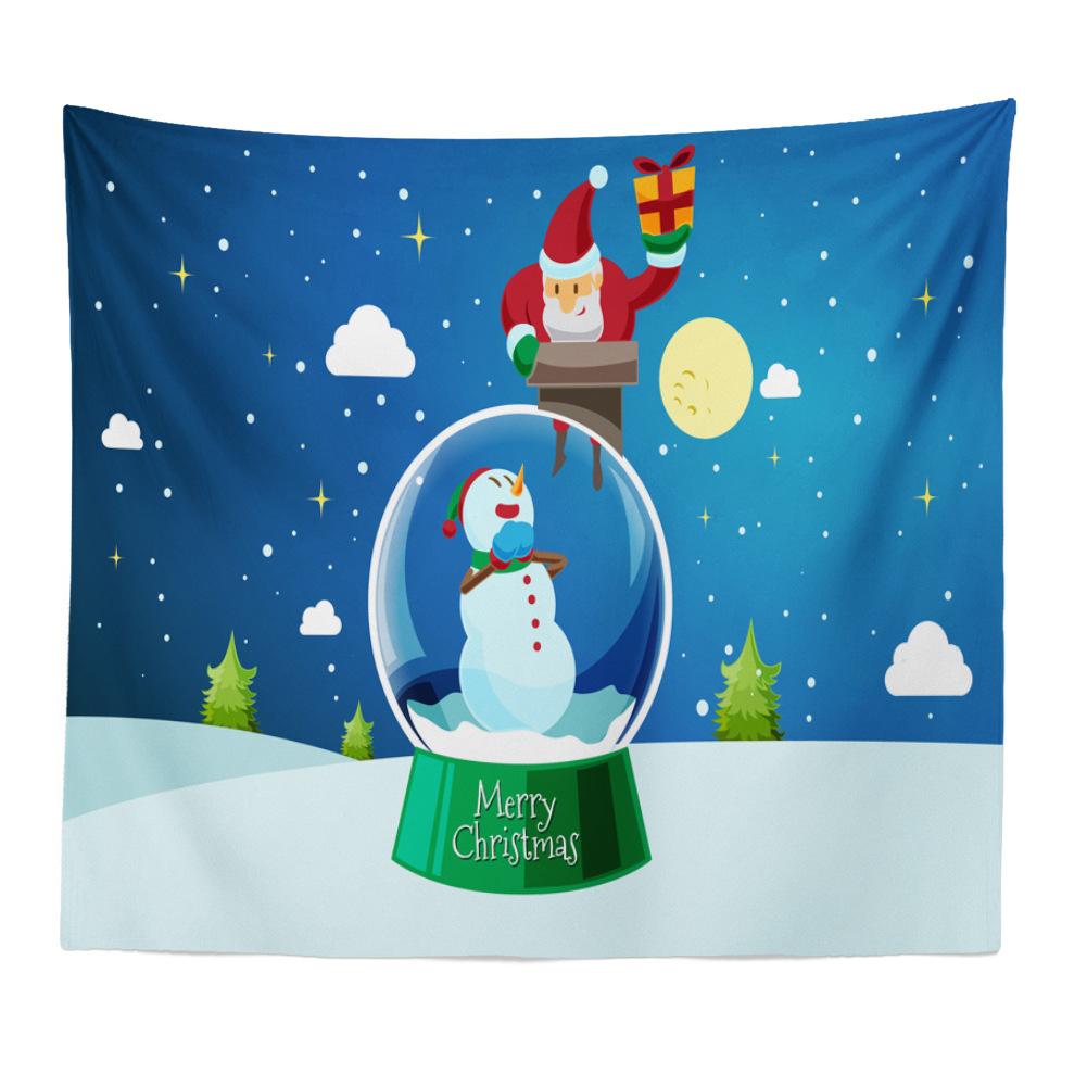 Christmas Series Santa Claus Pattern Tapestry TV Background Wall Landscape Tapestry Hanging Cloth