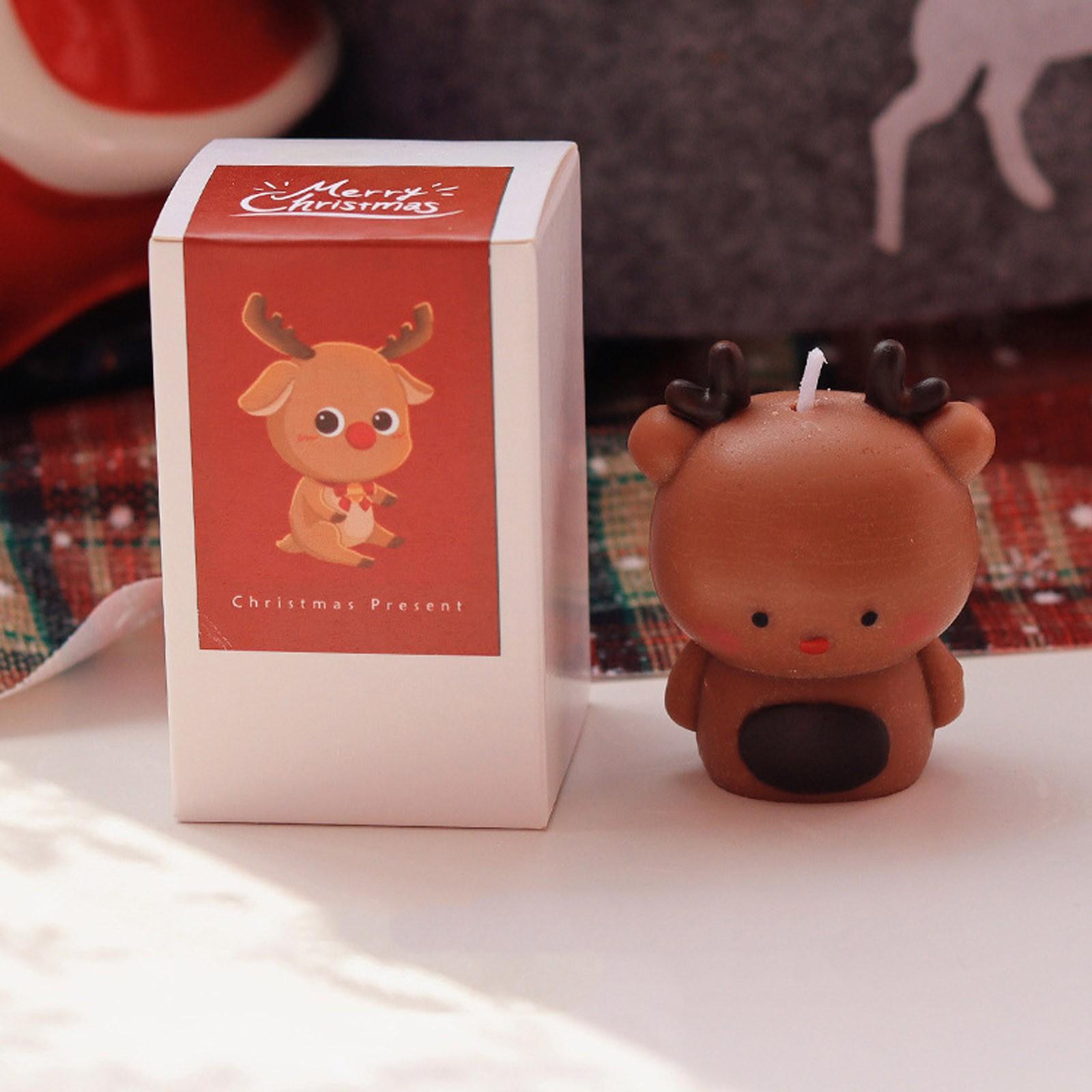 

Ароматические свечи Санта-Клауса, Подарочная коробка со снеговиком на рождественскую елку, Украшения для создания атмосферы Подарки в форме лося One Size