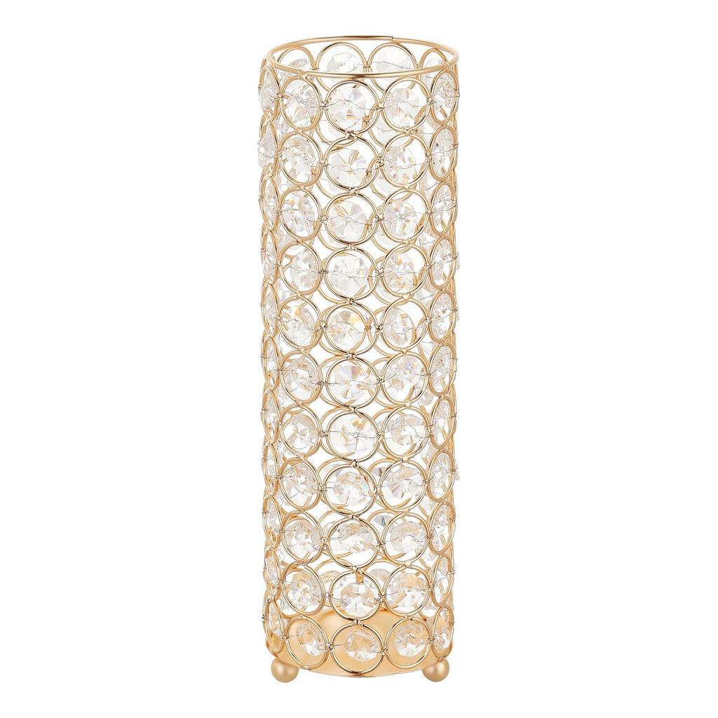 16 PCS Crystal Wedding Flower Vase, 26 cm Tall Flower Table Centerpieces, Crystal Cylinder Banquet Vases Easy Installation, Versatile Arrangement