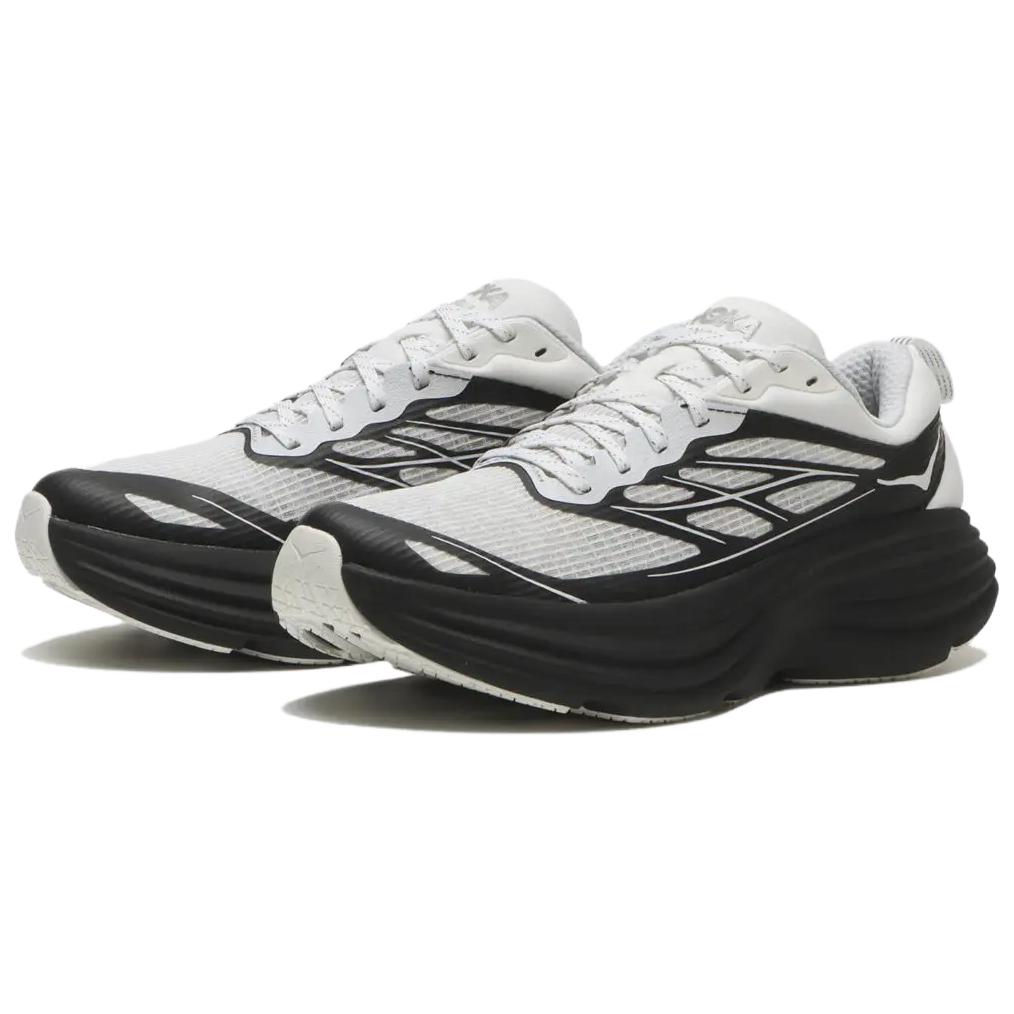 HOKA Bondi 8 Caged Stealth Tech Pack - Frost Black Unisex-Sneaker Weiß 1155391-FLCK