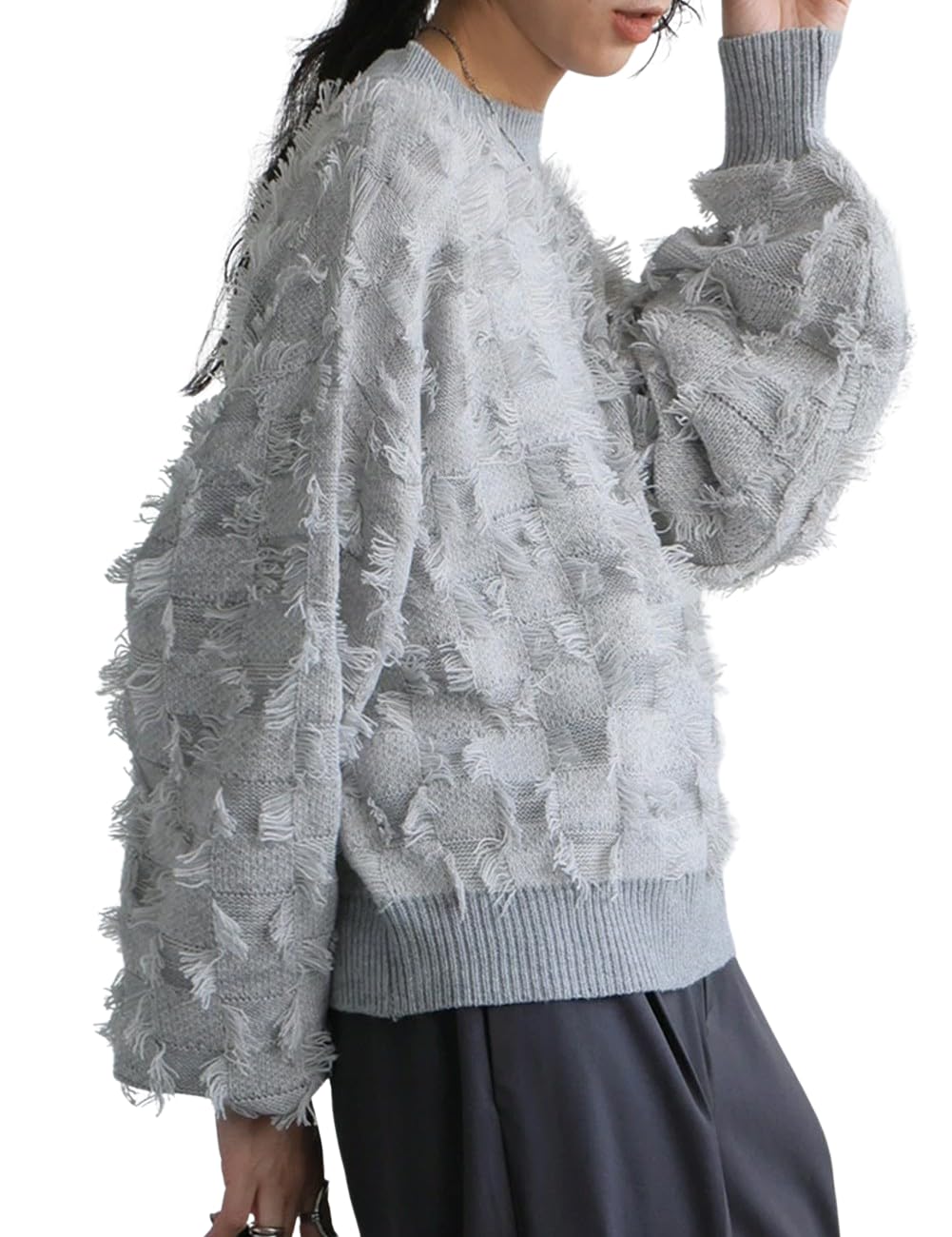 

Женский топ Antiqua Fringe Check Knit One Size серый, ESA-00177, 15,