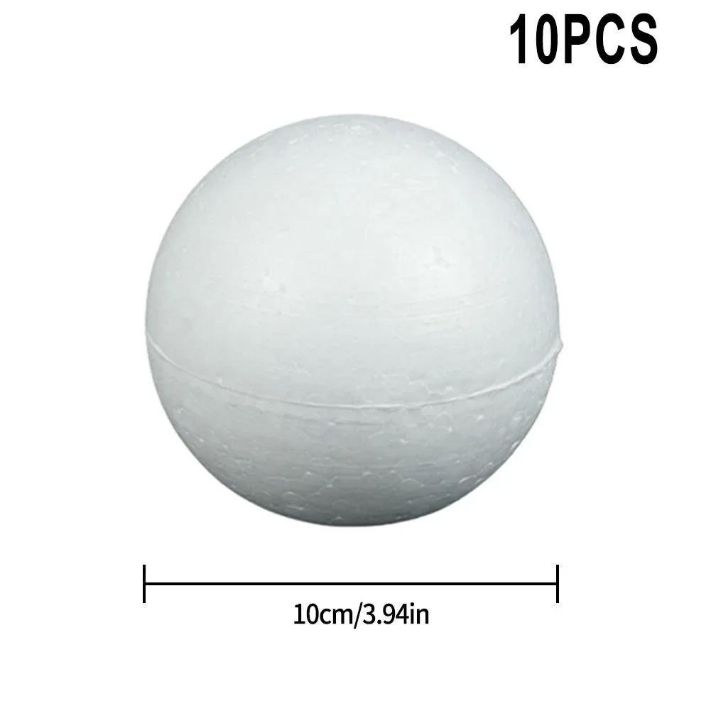 10pcs Solid Foam Ball Polystyrene Balls 50mm-100mm  Round DIY Accessory Handmade For Party Celebration Christmas Decoration
