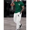 Casual Men's Casual Men's Short-sleeved Shirt and Long Pants, a Fashionable Street Style Two-piece Set