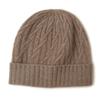 Women's Warm Cable Knit Turn-up Hat - Pure Cashmere, Ear Protection, Windproof, Solid Color for Autumn/Winter