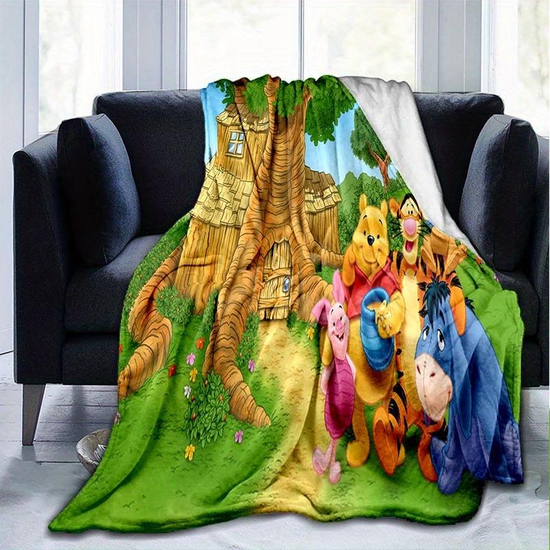 1 Stück Winnie Puuh Druckdecke - Weiche Ganzjahresdecke für Wohnzimmer, Schlafzimmer, Personalisierbares Geschenk mit entzückendem Cartoon-Design