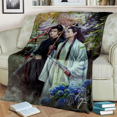 Drama The Untamed Xiao Zhan Wang Yi Bo Soft Throw Blanket Throw Blanket Soft Cartoon Printed Bedspread Bedspread Sofa Gift