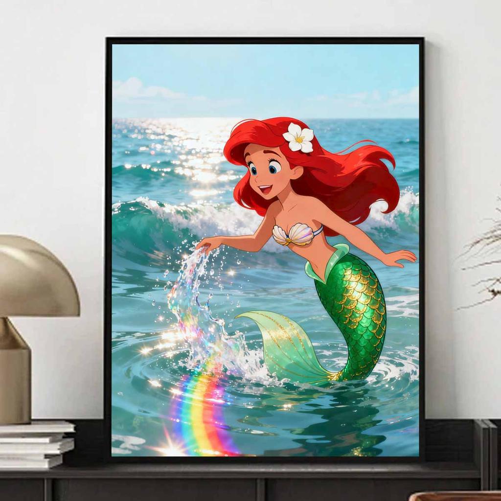 Disney Diamond Art Painting Kit Ariel 5D Diamond Painting Dot Art Home Wall Decor