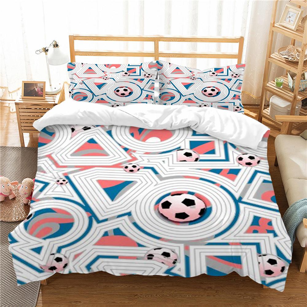 Bytový textil Povlečení Oblek s povlakem na polštář Fotbalový obraz Queen King Size Povlečení Vintage Povlak na přikrývku