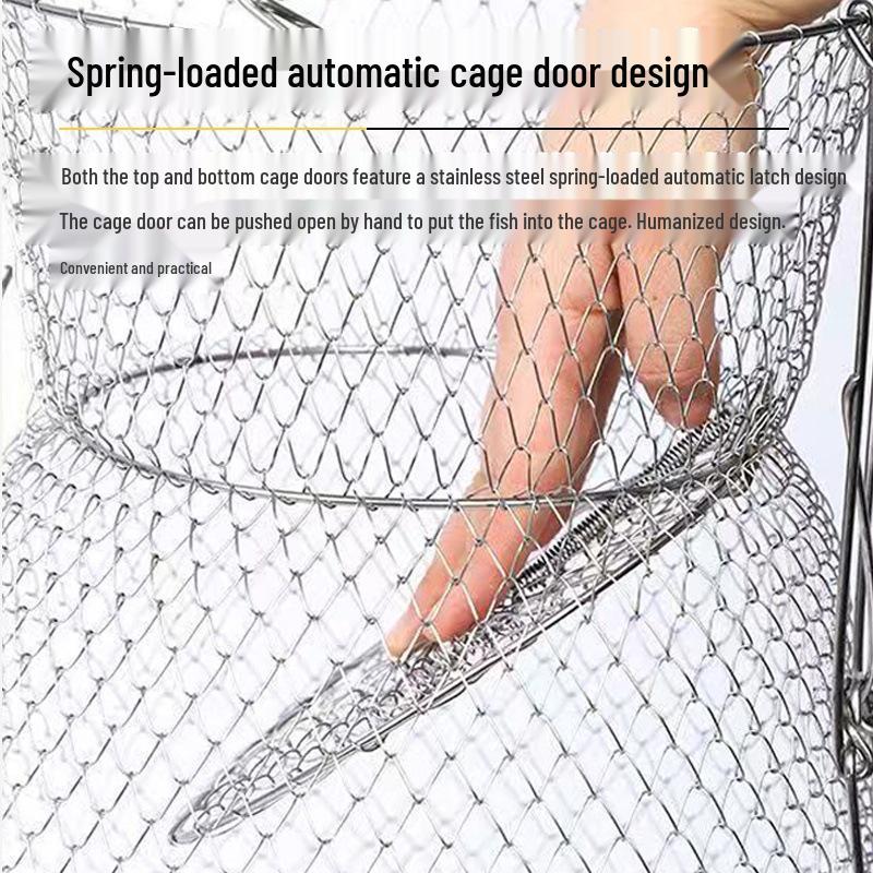 Collapsible Steel Wire Fish Trap & Basket Net for Fishing and Crabbing
