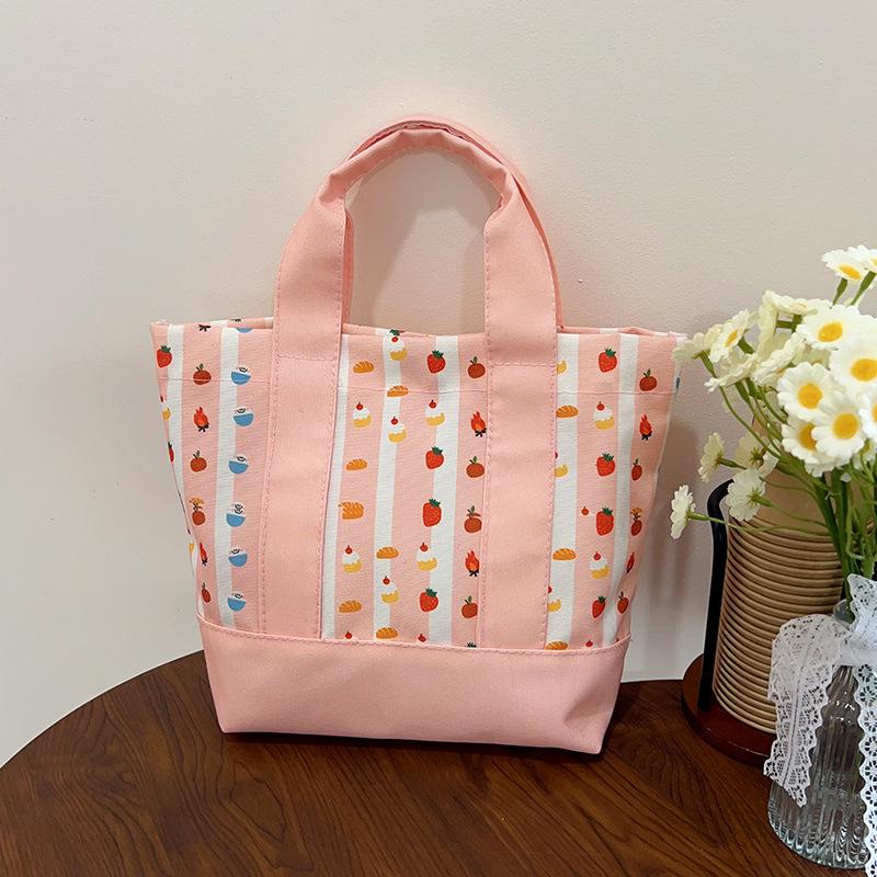 

Personalized embroidery new striped canvas tote bag going out travel storage bag casual backpack розовый