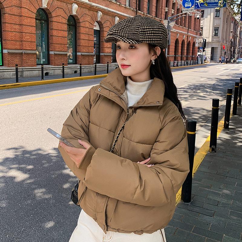 

New Students Thicken Cotton-padded Jacket Women s Short Stand-up Collar Bread Coat Loose Warm Coat In Autumn and Winter. XXL