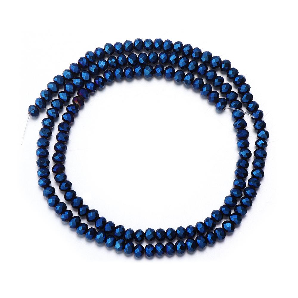 3 4 6 8 10mm Sapphire Faceted Crystal Beads Glass Spacer Beads For Jewelry Making DIY Handmade Bracelets Necklace Accessories
