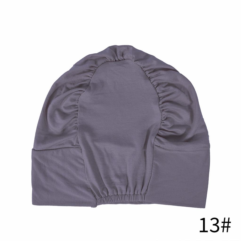 Silk Cotton Headscarf Cap With Elastic Fit For Casual Daily Wear