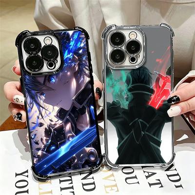 Sword Art Online Kirito Plating Phone Case For Iphone 16 17 Pro Max Air 16E 14 15 Plus 12 13 Mini Anti-Fall Airabag Cover