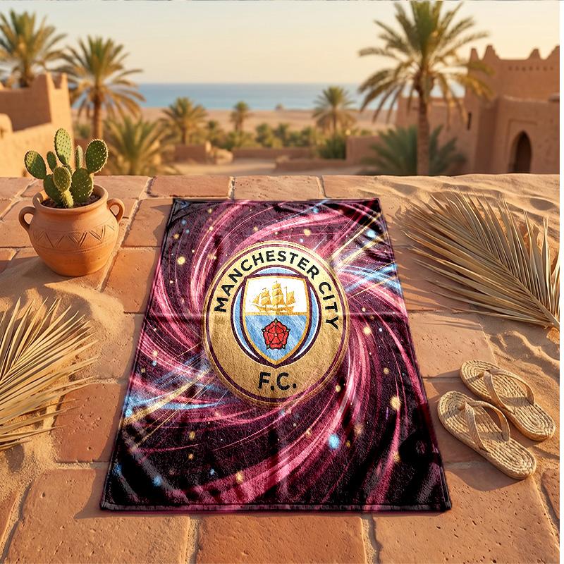 Asciugamano da Spiaggia in Microfibra con Stampa Manchester City Asciugatura Rapida Assorbente Grande Asciugamano per Spiaggia Nuoto Viaggio