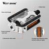 WEST BIKING Bike Pedals Anti-slip Aluminum Alloy Ultralight Cycling Pedals 14mm Thread Diameter Mountain Road Bicycle Pedal 6