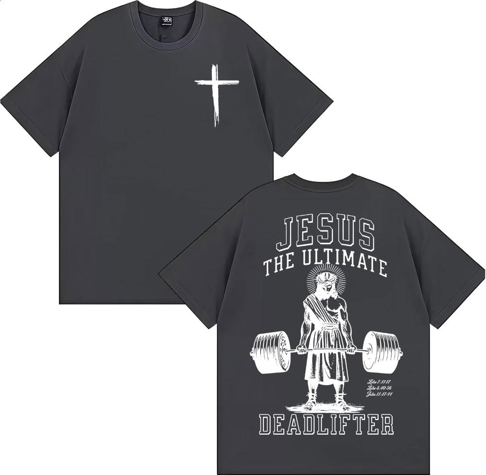Ostern Jesus Der ultimative Kreuzheber Grafik T-Shirts Herren Damen Heißer Verkauf Lockeres T-Shirt Harajuku Übergroßes Lässiges Komfort-T-Shirt