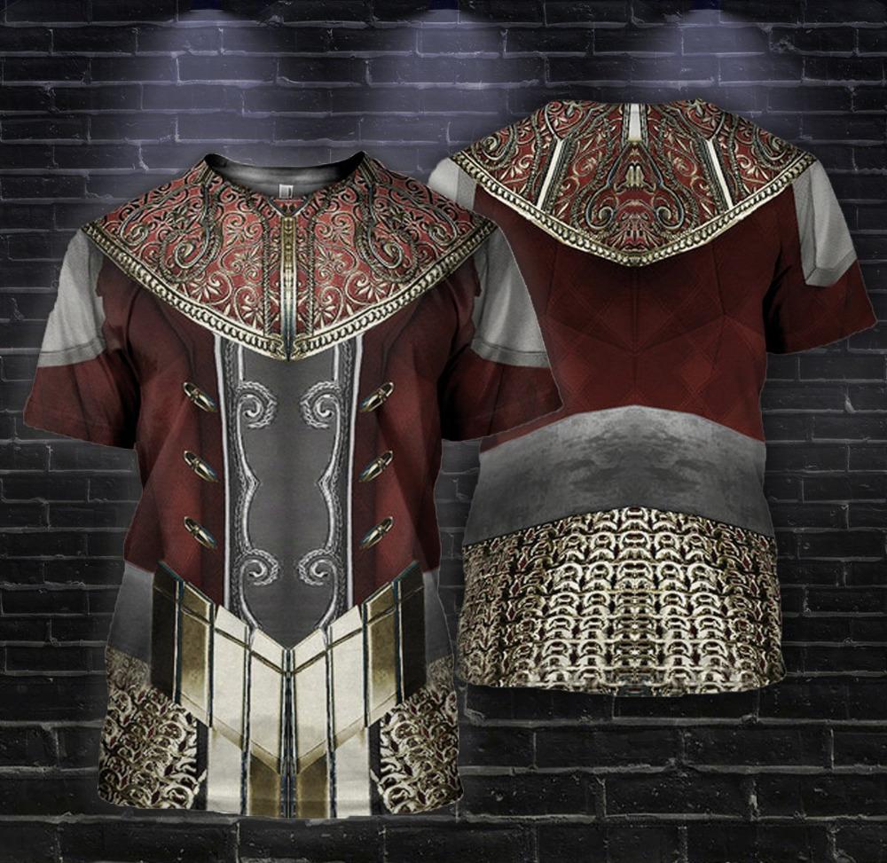 Knight Armor 3D Print T-Shirt Knights Templar Harajuku Short Sleeve Casual Unisex Summer Shirt Dropshipping