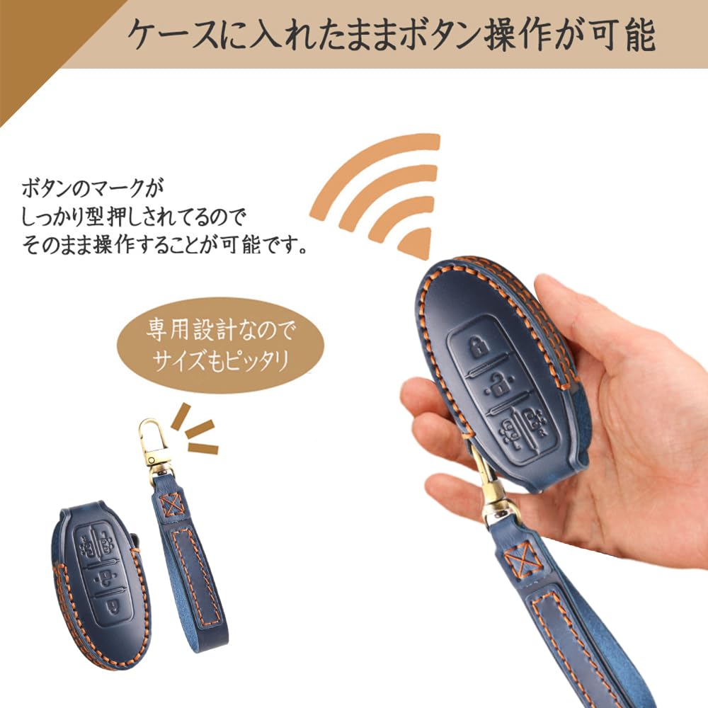 [KOKATO] Mitsubishi Delica Mini B34A B35A B37A B38A Genuine Leather Smart Key Case Key