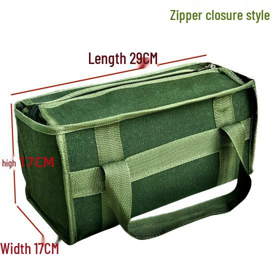 Durable Canvas Electrician's Tool Bag with Zipper for Auto Repair