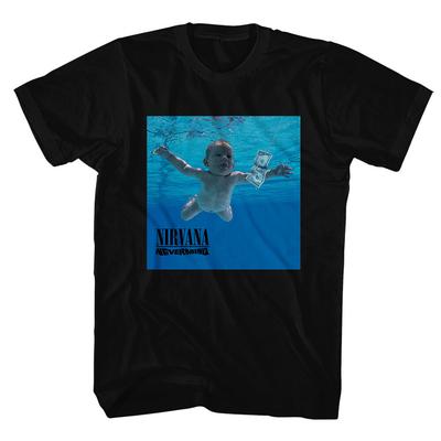 Nirvana T-krekls Nevermind albuma vāks Grupa Melns Jauns Unisex T-krekls
