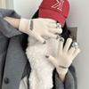 Winter Panda Gloves Korean Version of Cute Plush Warmth and Cold Riding Biker Students Touch Screen Windproof Gloves