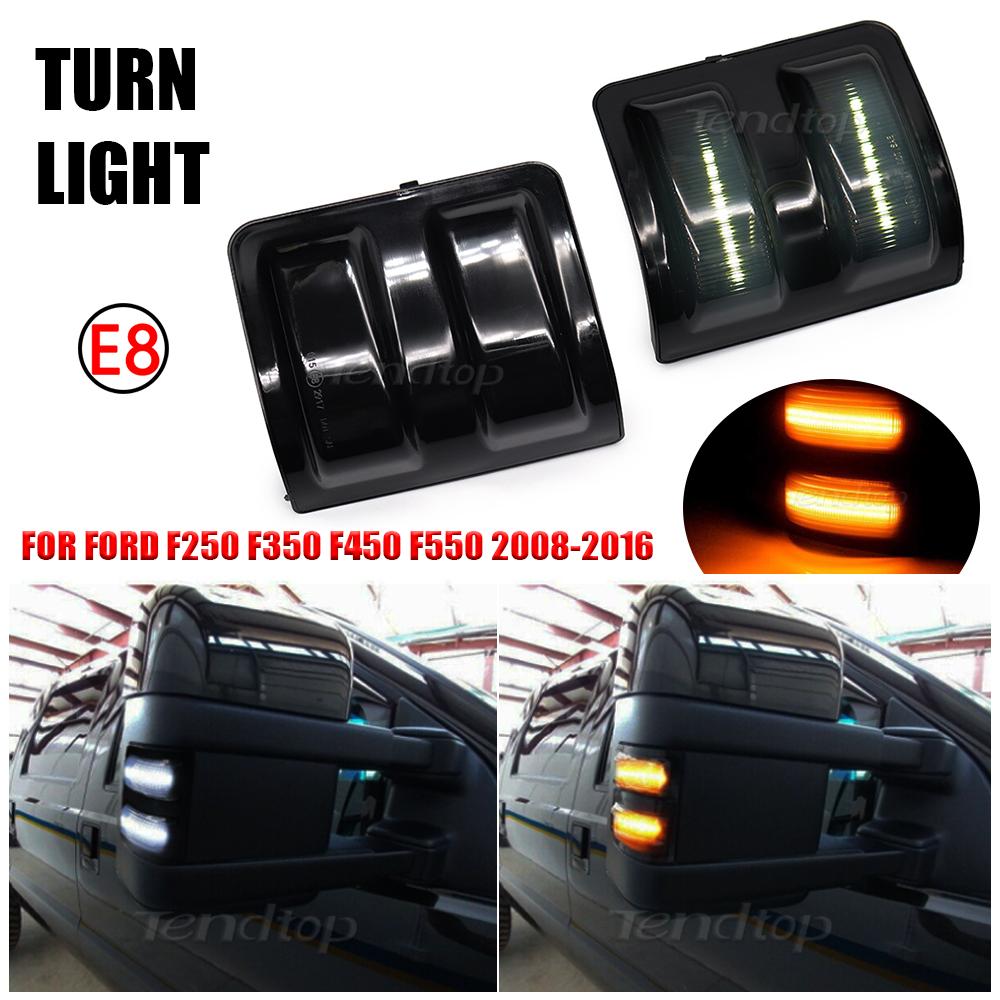 Switchback Lamp Single LED Mirror DRL Turn Signal Lights for Ford F250 F350 F450 F550 08-16 Indicator Bulbs