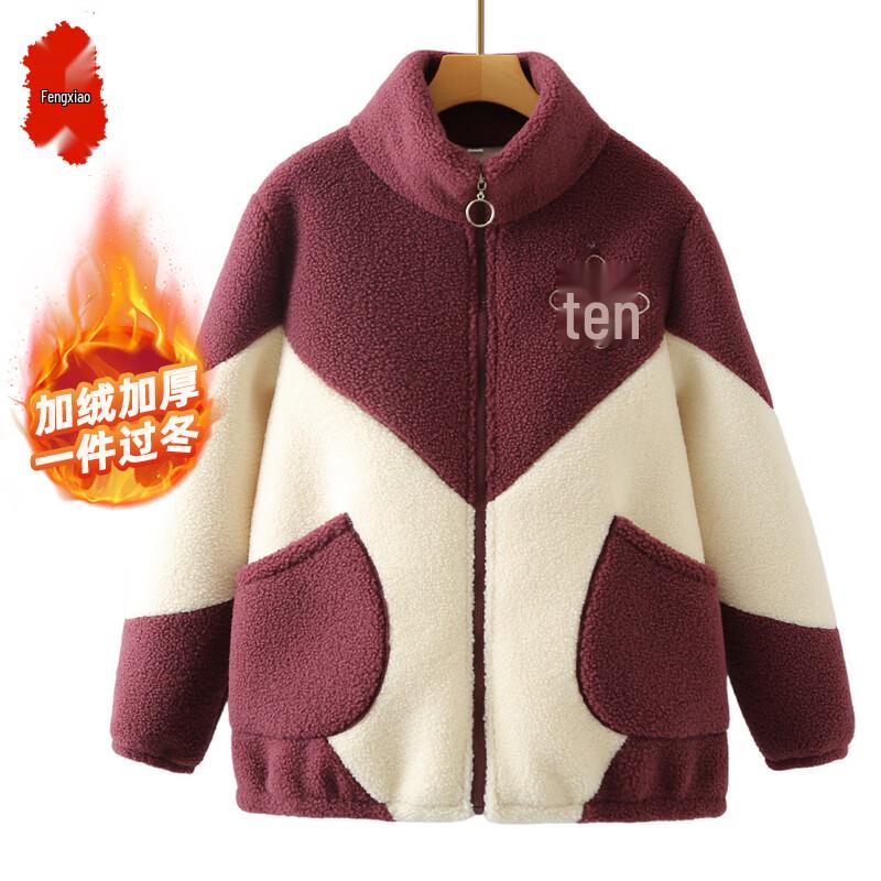 

FENGXIAO Women s High-Collar Velvet-Lined Padded Jacket 5XL