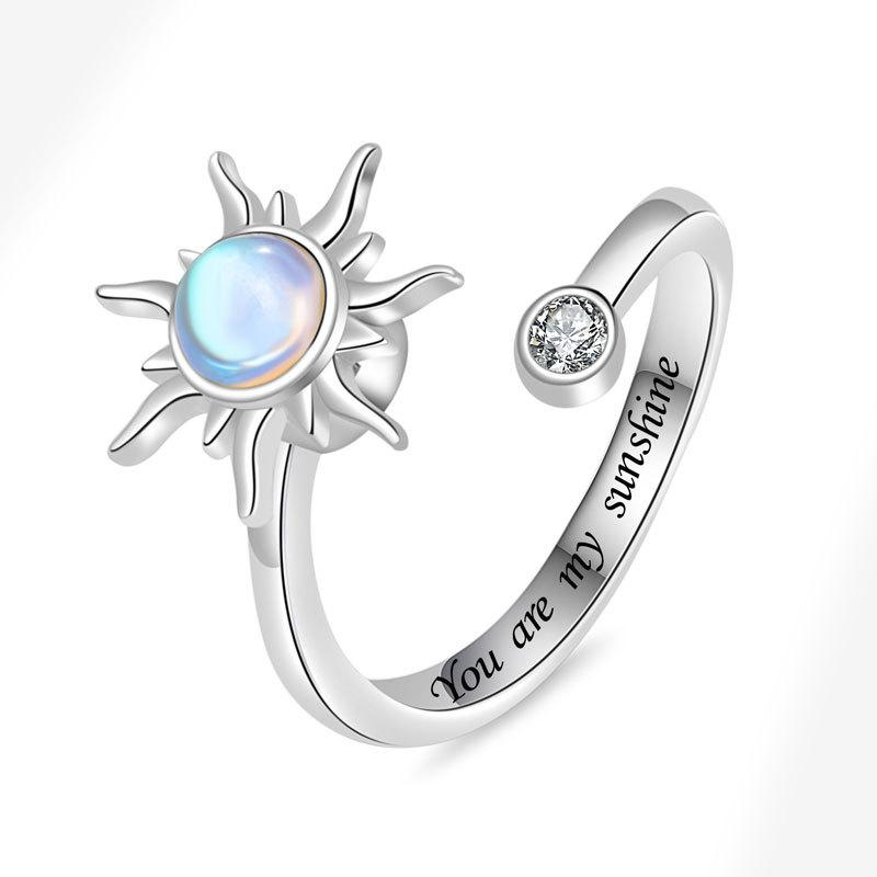 Creative Rotatable Fidget Ring For Women Anti Anxiety Stress Relief Finger Ring Fashion Jewelry Accessory Gift