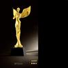 Customized Gold-plating Resin Trophy Award Souvenir, Excellent Character, Home Decoration, Creative, Crystal Base, Engraving 1Pc