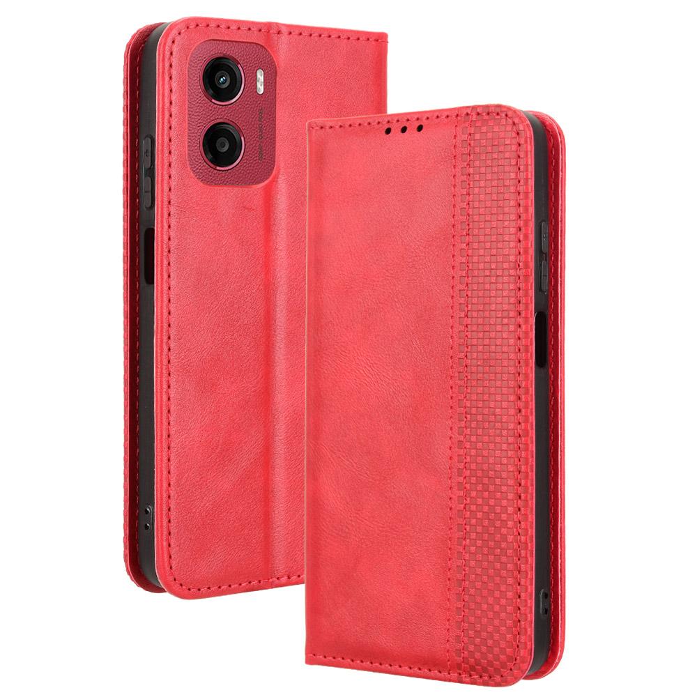 For Motorola Moto G05 4G/E15 4G Leather Case Wallet Stand Retro Texture Phone Cover