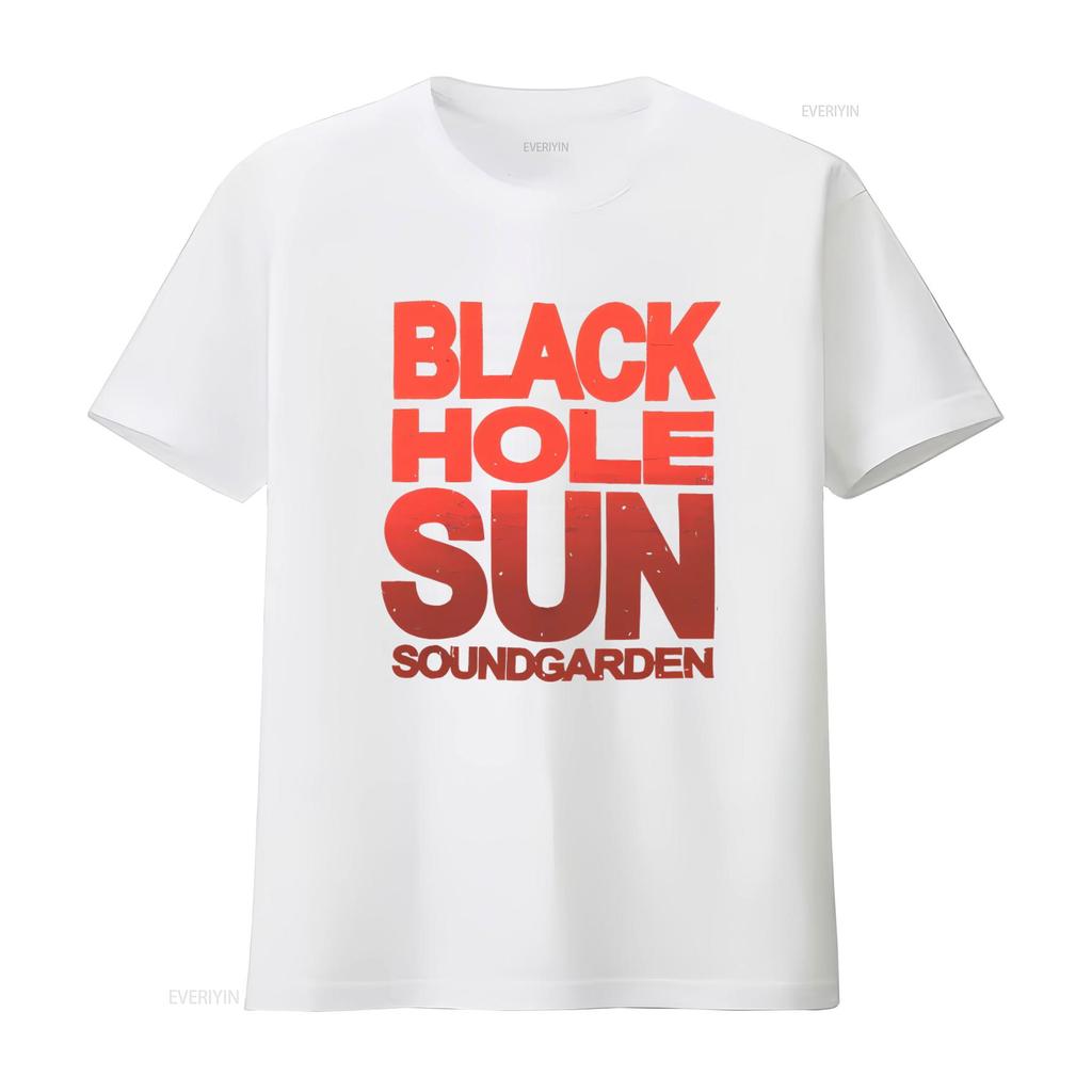 Soundgarden Black Hole Sun Print T Shirt Retro Rock Band Design Comfortable Cotton Fabric Perfect for Music Fans vintage