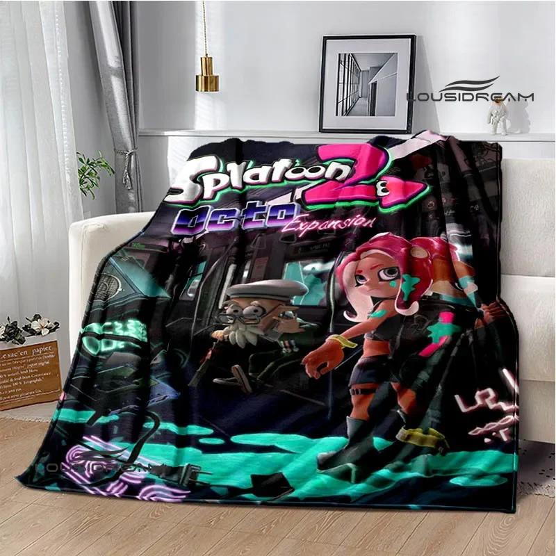 3D Cartoon game Splatoon printed blankets Picnic blanket Warm Flannel blankets Home bed linings blankets for beds Birthday Gift