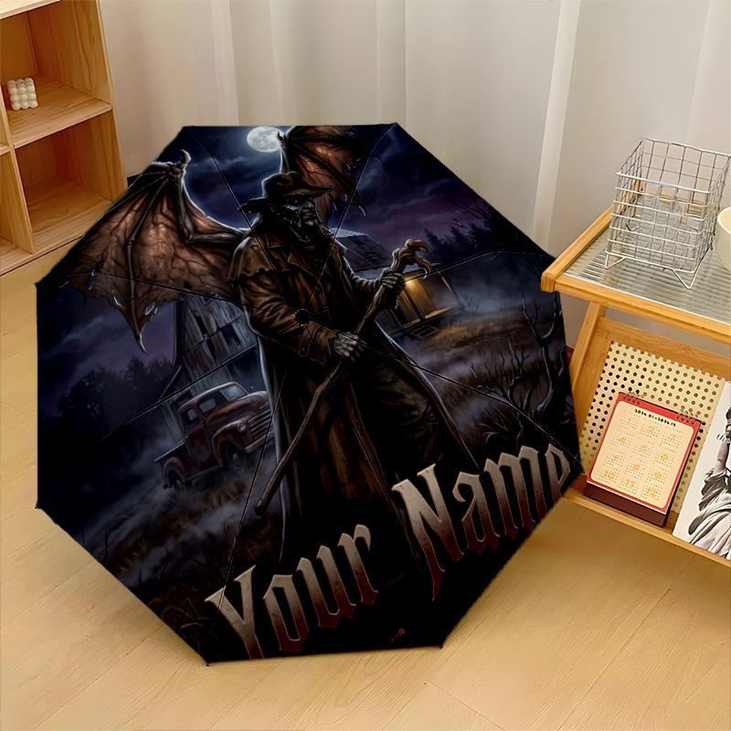 Custom Text Automatic 8 Bone Umbrella, Portable Sun Rain Protection UmbrellaJeepers Creepers The Creeper