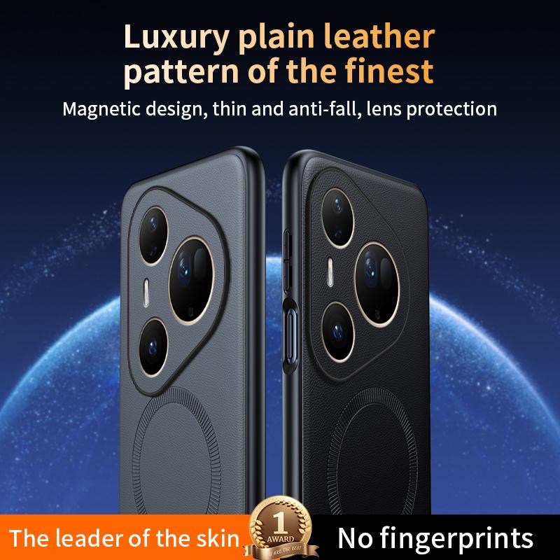 For Huawei Pura 80 Ultra Case Magnetic Leather Shield Cover High Quality Anti-Fingerprint Non-Slip PC+TPU