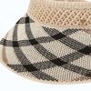 Daks Packable Brown Check Knit Sun Cap With Dd Metal Ornament