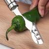 Stainless Steel Chili Pepper Core Remover Tiger Skin Green Pepper Seeded Removers Knife Kitchen Vegetable Slicer Deseeder Tools